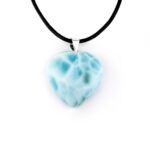 Larimar Cabochon Anhänger Länge 30 mm mit 925 Sterling-Silberöse in bester Qualität und Farbe Edelsteine Heilsteine bei Wunderstein24