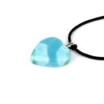Larimar Herz Anhänger Länge 27 mm mit 925 Sterling-Silberöse in bester Qualität und Farbe Edelsteine Heilsteine bei Wunderstein24