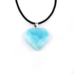 Larimar Cabochon Anhänger Länge 27,5 mm mit 925 Sterling-Silberöse in bester Qualität und Farbe Edelsteine Heilsteine bei Wunderstein24