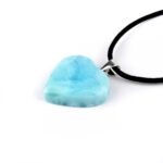 Larimar Herz Anhänger Länge 25 mm mit 925 Sterling-Silberöse in bester Qualität und Farbe Edelsteine Heilsteine bei Wunderstein24