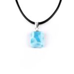 Larimar Herz Anhänger Länge 18 mm mit 925 Sterling-Silberöse in bester Qualität und Farbe Edelsteine Heilsteine bei Wunderstein24