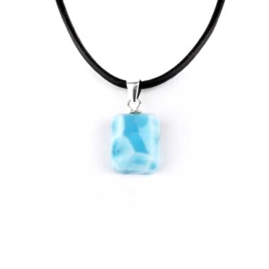 Larimar Cabochon Anhänger Länge 20 mm mit 925 Sterling-Silberöse in bester Qualität und Farbe Edelsteine Heilsteine bei Wunderstein24