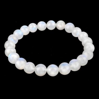 Regenbogen Mondstein Ø 8 mm Kugel Perlen Armband flexibel und dehnbar Edelsteine Heilsteine bei Wunderstein24