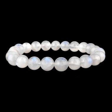 Regenbogen Mondstein Ø 8 mm Kugel Perlen Armband flexibel und dehnbar Edelsteine Heilsteine bei Wunderstein24