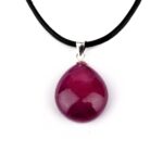 Rubin Cabochon Tropfen Anhänger Höhe 25 mm & 925 Sterling-Silber beste Qualität und Farbe Edelsteine Heilsteine bei Wunderstein24