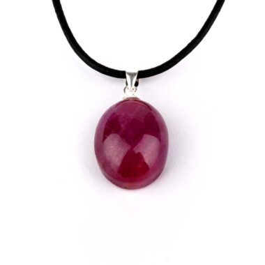 Rubin Cabochon Anhänger Höhe 24 mm & 925 Sterling-Silber beste Qualität und Farbe Edelsteine Heilsteine bei Wunderstein24