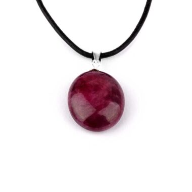 Rubin Cabochon Anhänger Höhe 25 mm & 925 Sterling-Silber beste Qualität und Farbe Edelsteine Heilsteine bei Wunderstein24