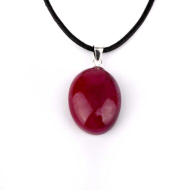Rubin Cabochon Anhänger Höhe 26,5 mm & 925 Sterling-Silber beste Qualität und Farbe Edelsteine Heilsteine bei Wunderstein24