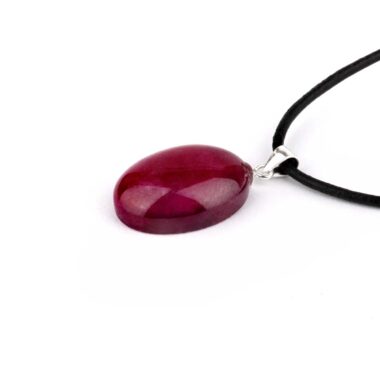 Rubin Cabochon Anhänger Höhe 26,5 mm & 925 Sterling-Silber beste Qualität und Farbe Edelsteine Heilsteine bei Wunderstein24