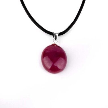 Rubin Cabochon Anhänger Höhe 22,5 mm & 925 Sterling-Silber beste Qualität und Farbe Edelsteine Heilsteine bei Wunderstein24