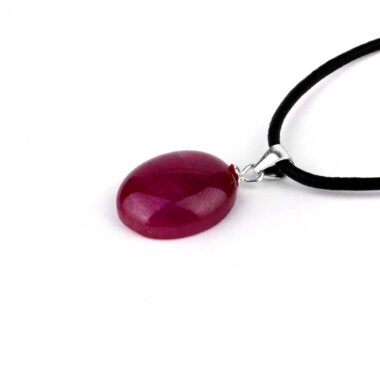 Rubin Cabochon Anhänger Höhe 22,5 mm & 925 Sterling-Silber beste Qualität und Farbe Edelsteine Heilsteine bei Wunderstein24