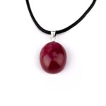 Rubin Cabochon Anhänger Höhe 22,5 mm & 925 Sterling-Silber beste Qualität und Farbe Edelsteine Heilsteine bei Wunderstein24