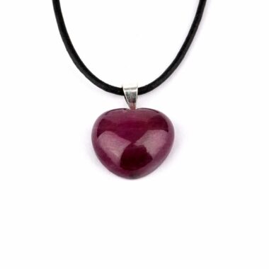 Rubin Herz Anhänger Höhe 20,5 mm & 925 Sterling-Silber beste Qualität und Farbe Edelsteine Heilsteine bei Wunderstein24