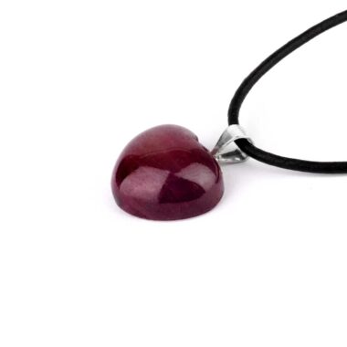 Rubin Herz Anhänger Höhe 20,5 mm & 925 Sterling-Silber beste Qualität und Farbe Edelsteine Heilsteine bei Wunderstein24