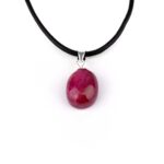 Rubin Cabochon Anhänger Höhe 20,5 mm & 925 Sterling-Silber beste Qualität und Farbe Edelsteine Heilsteine bei Wunderstein24