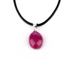 Rubin Cabochon Anhänger Höhe 20,5 mm & 925 Sterling-Silber beste Qualität und Farbe Edelsteine Heilsteine bei Wunderstein24