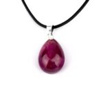 Rubin Cabochon Tropfen Anhänger Höhe 25,5 mm & 925 Sterling-Silber beste Qualität und Farbe Edelsteine Heilsteine bei Wunderstein24