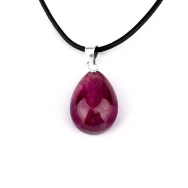 Rubin Cabochon Tropfen Anhänger Höhe 30,5 mm & 925 Sterling-Silber beste Qualität und Farbe Edelsteine Heilsteine bei Wunderstein24