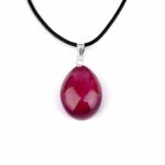 Rubin Cabochon Tropfen Anhänger Höhe 30,5 mm & 925 Sterling-Silber beste Qualität und Farbe Edelsteine Heilsteine bei Wunderstein24