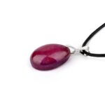 Rubin Cabochon Tropfen Anhänger Höhe 31,5 mm & 925 Sterling-Silber beste Qualität und Farbe Edelsteine Heilsteine bei Wunderstein24