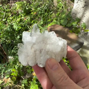 Bergkristall Stufe transparent und glasklar aus Brasilien Edelsteine Heilsteine bei Wunderstein24