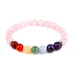 Chakra – Rosenquarz Ø 8 mm Kugel | Perlen Edelstein Armband flexibel und dehnbar Edelsteine Heilsteine bei Wunderstein24