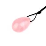Rosenquarz Yoni Ei mit Rückholfaden Ø ca. 31 mm | Länge 45 mm AA – Qualität aus Madagaskar Edelsteine Heilsteine bei Wunderstein24