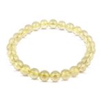 Libysches Wüstenglas | Tektit gelb Ø 7,1 mm Kugel | Perlen Edelstein Armband flexibel und dehnbar Edelsteine Heilsteine bei Wunderstein24